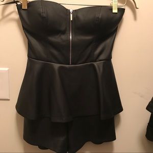 2B Bebe Black Strapless Jumpsuit